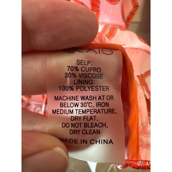 Alexis Prima Abstract Crepe Mini Shirt Dress Vermilli Red Size M - Picture 11 of 14